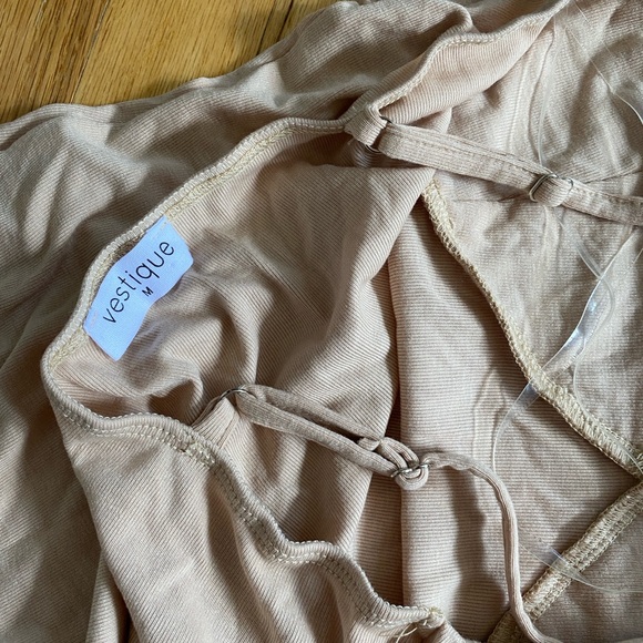 Vestique Girls’ Weekend Ribbed Cami Bodysuit in Nude Medium - Picture 4 of 4